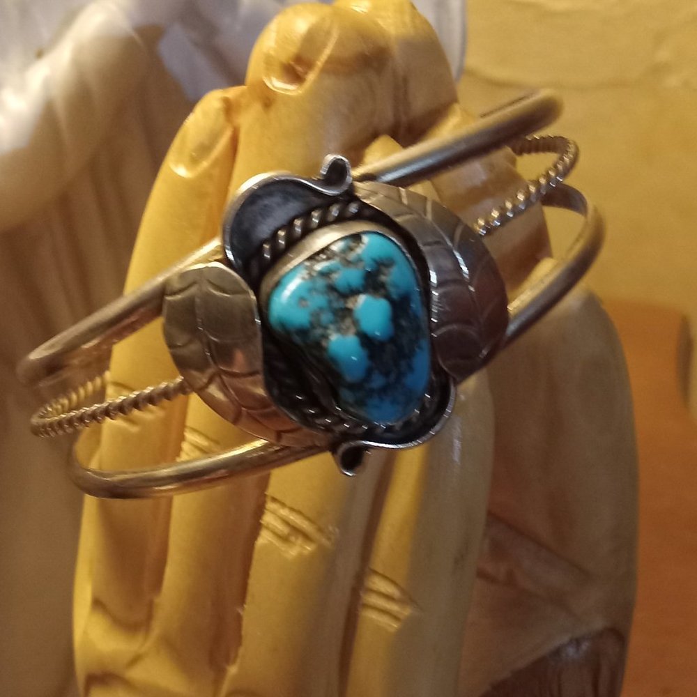 Turquoise nugget cuff